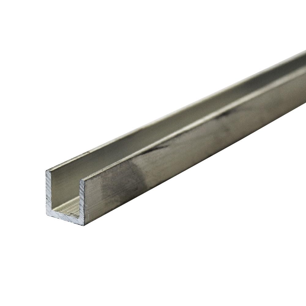 The Mesh Company Grey 1/2" X 1/2" Aluminium U-Channel Trim X 1/16" Wall - Aluminium Channel U Profile (1000Mm (100Cm) Length)