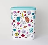  TUPPERWARE Quadro Cubix Maritim 1,8L Keksdosen, Vorratsdosen + Mini Becher Hellblau