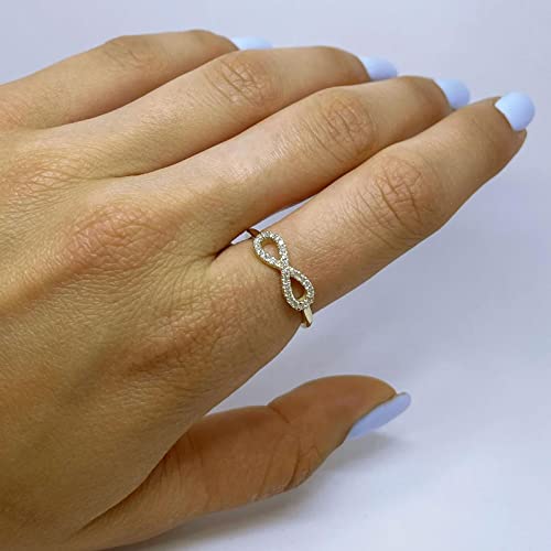 10K 14K 18K Gold 0.13 Cttw Natural Diamond Infinity Ring for Women Infinity Promise Ring Jewelry Gift for Wife4