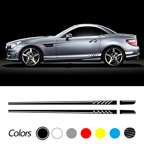 Qwldmj Pegatina Lateral para Puerta de Coche, 2 uds, calcomanía de Cuerpo de Rayas de Vinilo para Mercedes Benz SLK Class R170 R171 R172 SLK55 AMG SLK200 250, Accesorios Cover