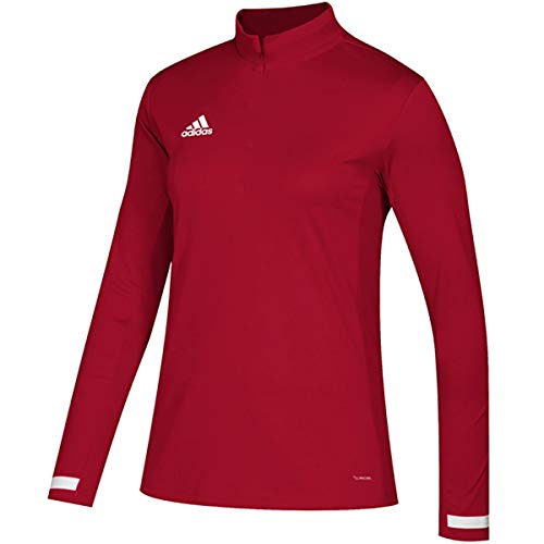 adidas Team 19 Long Sleeve Quarter-Zip Top - Women's Multi-Sport S Power Red/White