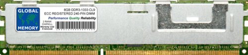 Memoria RAM DDR3 da 8 GB, 1333 MHz, PC3-10600, 240 pin, ECC, DIMM (RDIMM), per server/workstation/schede madri (chip a 2 ranghi)