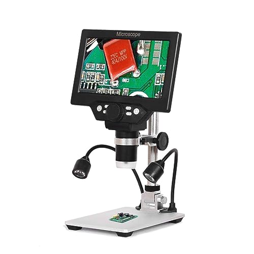 Microscope numérique 1200X avec écran LCD 7 pouces et base réglable sans batterie