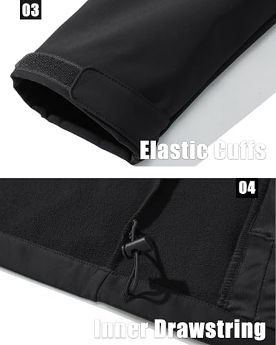 Magcomsen Waterproof Jackets For Men Windproof Rain Softshell Jackets Winter Coats Tactical Military Hiking Black L thumb #5