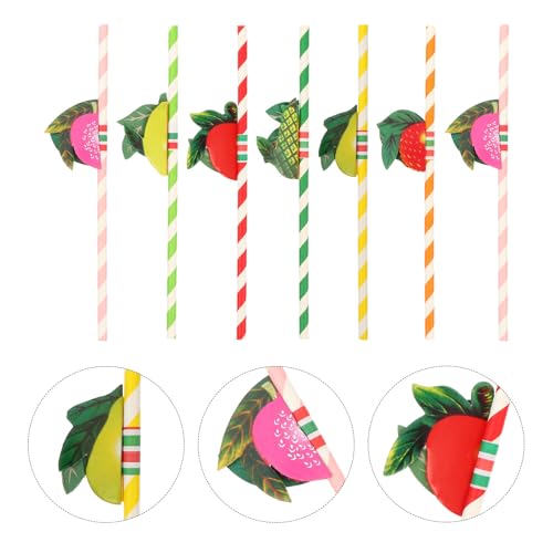 Pitillos de papel con forma de fruta 50 piezas miniatura 5