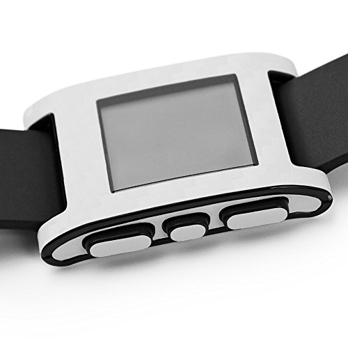Armorsuit Pebble Smartwatch Screen Protector Militaryshield + White Carbon Fiber Skin Wrap Film Back Protector For Pebble Smartwatch #TOP4