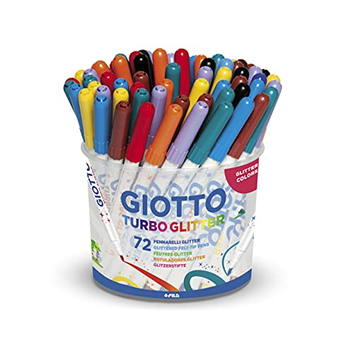 Giotto Turbo Glitter Rotuladores, Bote 72 Uds.