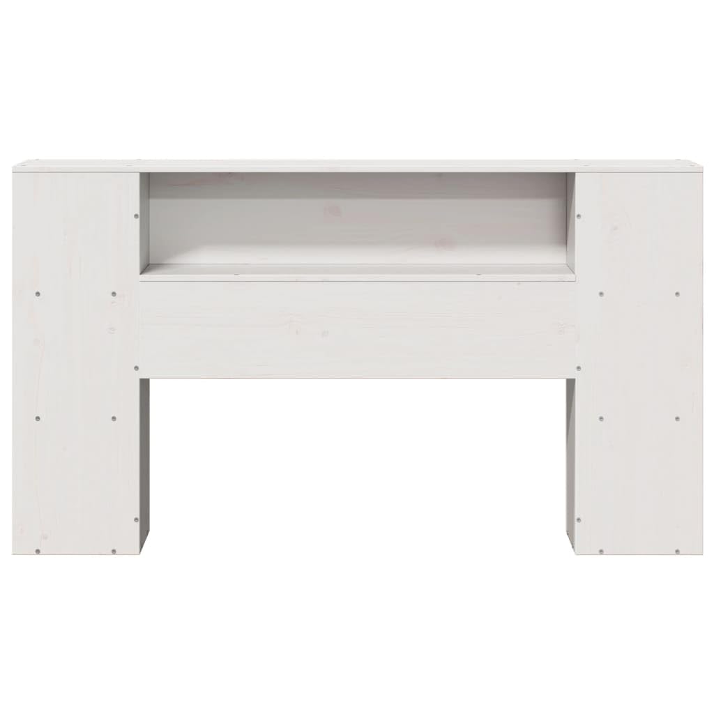 vidaXL Testiera con Ripiani Bianca 160 cm in Legno Massello di Pino, Testata Letto, testiera in Legno massello, testiera con Scomparti