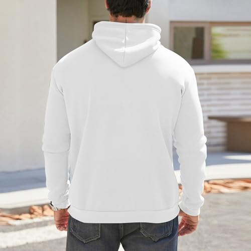 Mens Hoodies Pullover Solid Color Casual Long Sleeve Sweatshirts Winter Heavyweight Hooded Sweatshirts with Pockets4