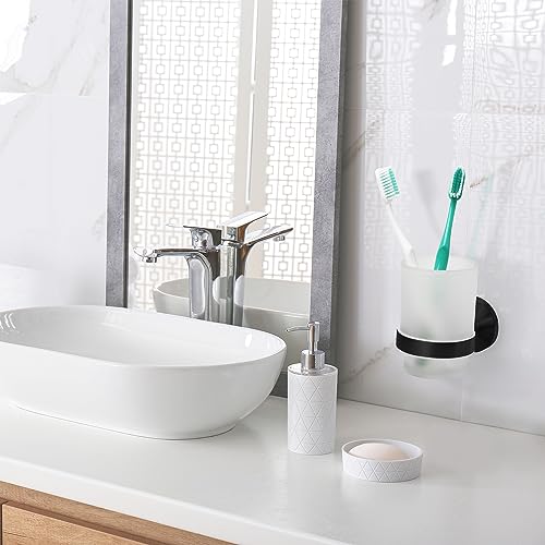 Joeji's Wall Mounted Toothbrush Holders 2 Way Installation - Hygienic Toothbrush Storage Holder Bathroom Set of Frosted Large Toothbrush Holder Cup and Stainless Steel in Black… - Cosy Home Interiors Joeji's Wall Mounted Toothbrush Holders 2 Way Installation - Hygienic Toothbrush Storage Holder Bathroom Set of Frosted Large Toothbrush Holder Cup and Stainless Steel in Black… - Image 5