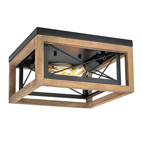Eyassi Flush Mount Ceiling Lights, Rustic Industrial Farmhouse Ceiling Lights Fixtures, Wooden 2 Lights Kitchen Close to Ceiling Lighting Vintage Ceiling Lamp for Bedroom Hallway Laundry Entryway Eyassi Flush Mount Ceiling Lights, Rustic Industrial Farmhouse Ceiling Lights Fixtures, Wooden 2 Lights Kitchen Close to Ceiling Lighting Vintage Ceiling Lamp for Bedroom Hallway Laundry Entryway