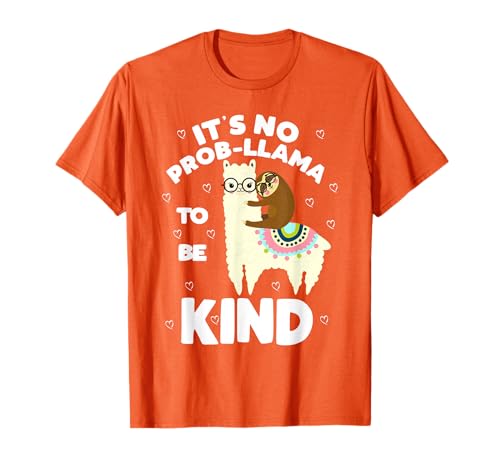 Unity Day Orange Tee, Kindness Be Kind Teacher Sloth Llama T-Shirt
