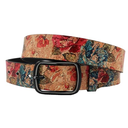 Ceinture rétro élégante imprimée florale accessoire jean femme décontracté
