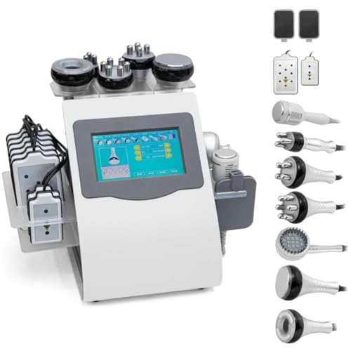 BCBKD Maquina De Cavitación, Máquina del Cuidado Piel 9 En 1 40K, Masajeador De Belleza para Cuerpo Y Rostro, Adecuado para Cuello, Cintura, Muslos Y Glúteos, para El Hogar Y El Salón De Belleza
