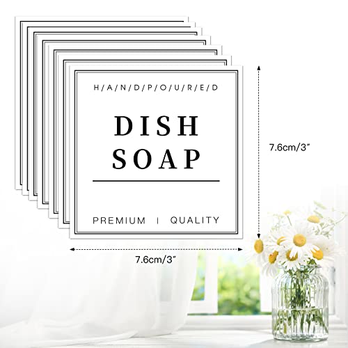 16 Pcs Waterproof Soap Labels For Glass/Plastic Bottles, Bathroom/Kitchen Hand Soap Dispenser Label Stickers, Removable Cleaning Labels For Soap, Lotion, Shampoo And Conditioner (3 X 3 Inch) #TOP1