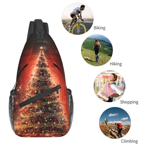 Sling Bag para mujeres y hombres bolso de pecho negro miniatura 5