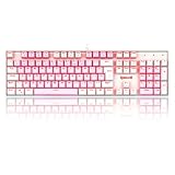 TECLADO MECANICO GAMER SINGLE COLOR REDRAGON MITRA ROSA E BRANCO COM SWITCH MARROM
