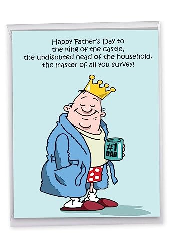 NobleWorks - Jumbo Fathers Day Card Funny (8.5 x 11 Inch) - Hilarious Greeting Notecard for Dads, Grandpa - King Of The Castle J0239