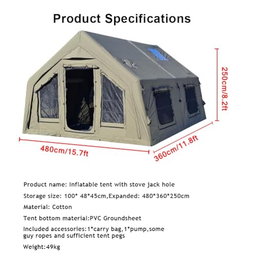 Carpa inflable para camping 8-10 personas 4 estaciones miniatura 7