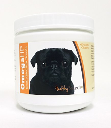 Image of Healthy Breeds Pug Omega HP Fatty Acid Skin and Coat Support Soft Chews 60 Count