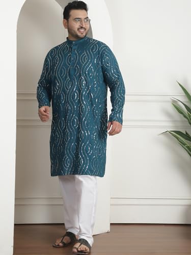 Sojanya Plus (Since 1958), Men's Pure Cotton Designer Kurta with White Churidar Pyjama2