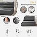 JUIKURY Folding Sofa Bed, Convertible Sleeper Chair with Pilow Foldable Matress, 2 in 1 Pull Out Loveseat Sofa Portable Fold Out Chair Bed Floor Couch Lounge for Living Room Bedroom (Grey, Queen)