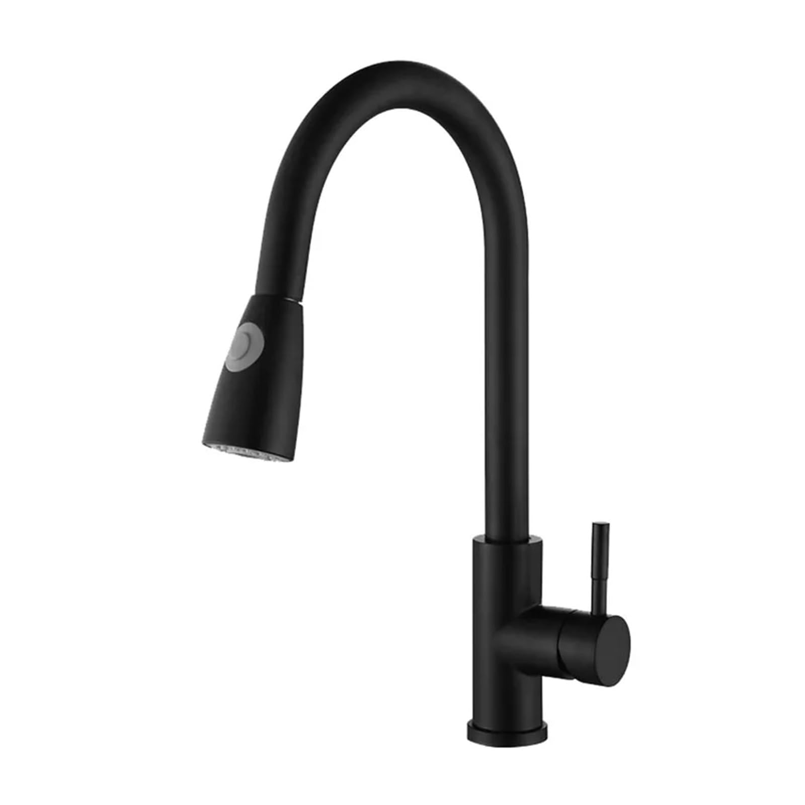 Grifo de cocina negro extraíble de acero inoxidable 304 monomando