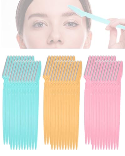 GAJUS 60 Piezas Maquinilla de Afeitar para Cejas Unisex, Removedores de Vello Facial con Diseño Portátil para Mujeres y Hombres (60 Pcs)