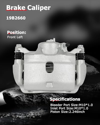 Image of cciyu Front Left Brake Caliper Assembly w /Bracket 19B2660 2013-2015 For Acura For ILX,2003-2017 For Honda For Accord,2013-2021 For Honda For Civic,2016 For Honda For CR-Z,2013-2014 For Honda For Fit