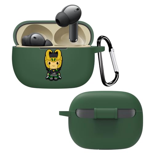 Image of New Silicone Case Compatible with Realme Buds T310 & Realme Buds N1, Soft Silicone 360 Full Protection Dust-Proof Shockproof Case Cover with Hook (Cover Only) (Loki)