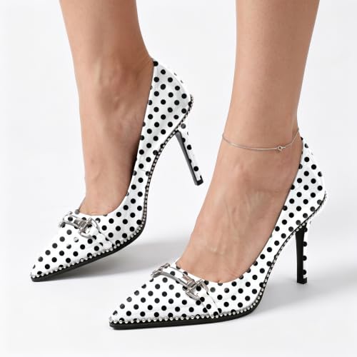 Image of Women's High Heel Pumps Stiletto Heel Pumps for Women Pointed Toe Heels Elegant Classic 3.5 Inch Beaded Pumps