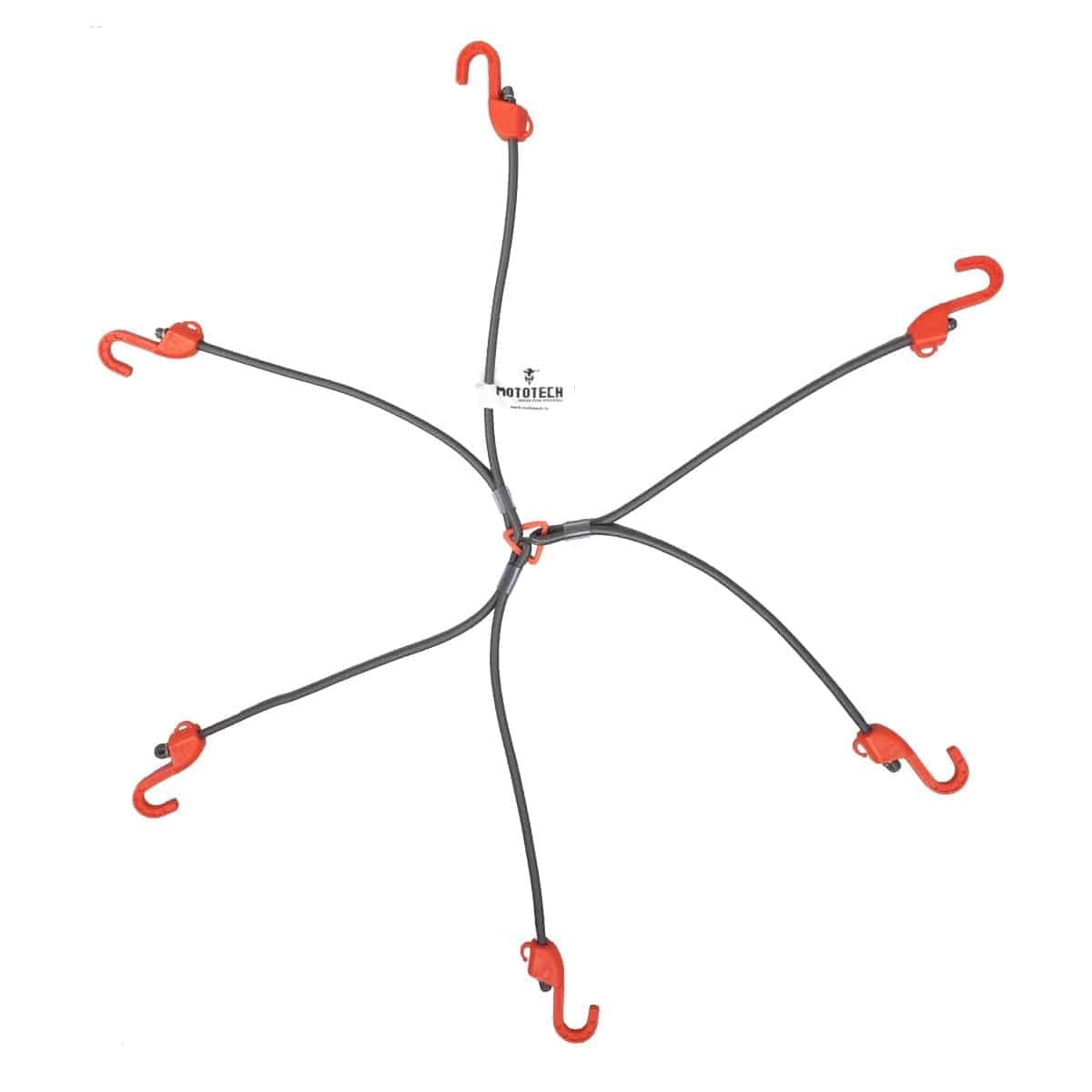 MOTOTECH Hexapod Bungee Tie-Down System - 32" / 80cms - Grey + Orange -Proudly Made in India