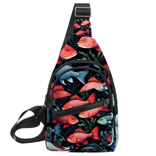 Sac banane à bandoulière poisson avec sangle réglable sport