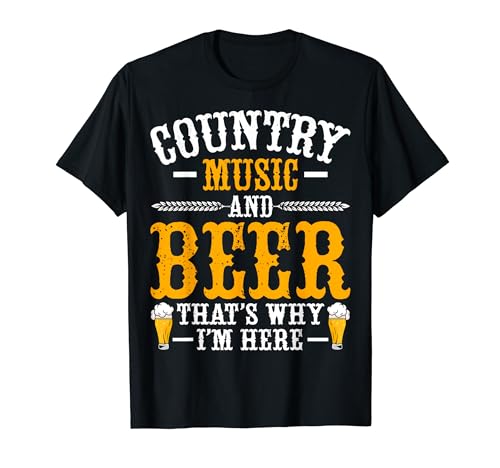 Country Music and Beer That's Why I'm Here - Guitar Lover Camiseta