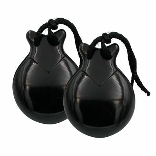 FLAMENCASHOP CASTAÑUELAS POLLOPAS COLOR NEGRO DEL NUMERO 7 EN CAJA CON TAPA 40028