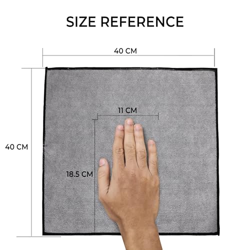 Image of Cutting EDGE 300 GSM Car Microfiber Cloth, 40x40 cm, Grey (Set of 2) | Material: Microfiber, 300 GSM, Ideal for Car, Bike, Glass & Dashboard Cleaning, Soft, Lint-Free & Scratch-Free