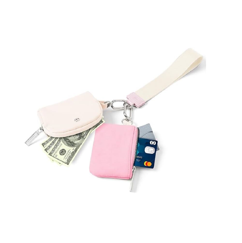 fashion mania Mini Zip Around Wristlet keychain Wallet for Women