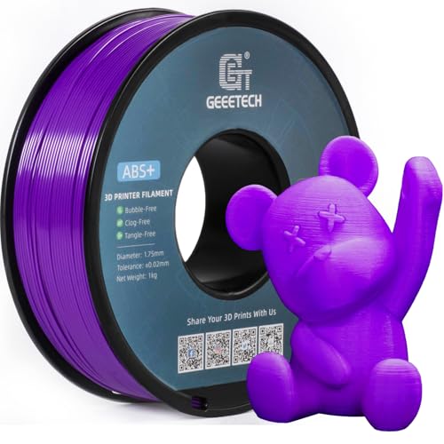 GEEETECH Filamento ABS+ de 1,75 mm, para impresora, filamentos 3D, 1 kg, 1 bobina, Morado