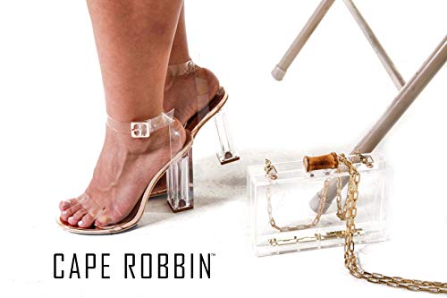 size 11 clear chunky heels