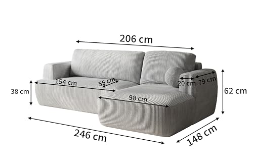 Masseno Ecksofa SENTI K R-S mit Schlaffunktion L-Form, Sofa mit Bettkasten, Wohnzimmersofa, Couch, Soffa, Bettsofa, Couchgarnitur- Grün, Kronos 19 – Bild 4