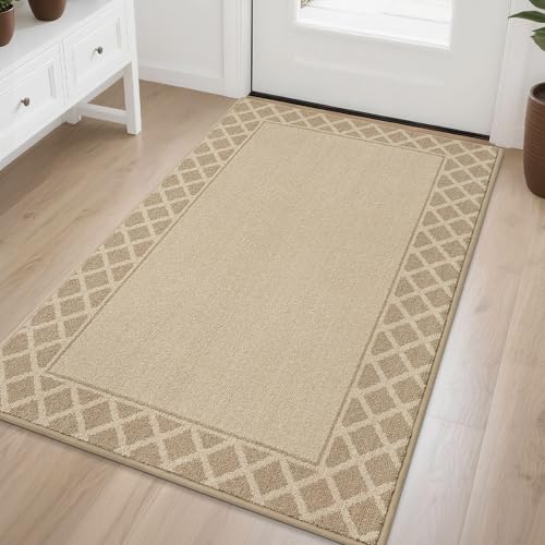 BEQHAUSE Door Mat Indoor Entrance Dirt Trapper Rugs for Entryway Non Slip Welcome Mat Absorbent Floor Mat Low Profile Washable Front Doormat for Dirty