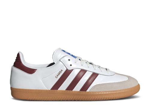 adidas Men's Samba Soccer Shoe, Cloud White/Burgundy/Gum, Size 13
