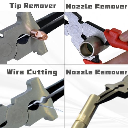 8" MIG Welding Pliers - Multi-Function, High Carbon Steel with Anti-Slip Plastic Insulated Handles, Professional MIG Welding Accessories and Tools, Affordable and Durable (Red) 3 8" MIG Welding Pliers - Multi-Function, High Carbon Steel with Anti-Slip Plastic Insulated Handles, Professional MIG Welding Accessories and Tools, Affordable and Durable (Red) - Image 3