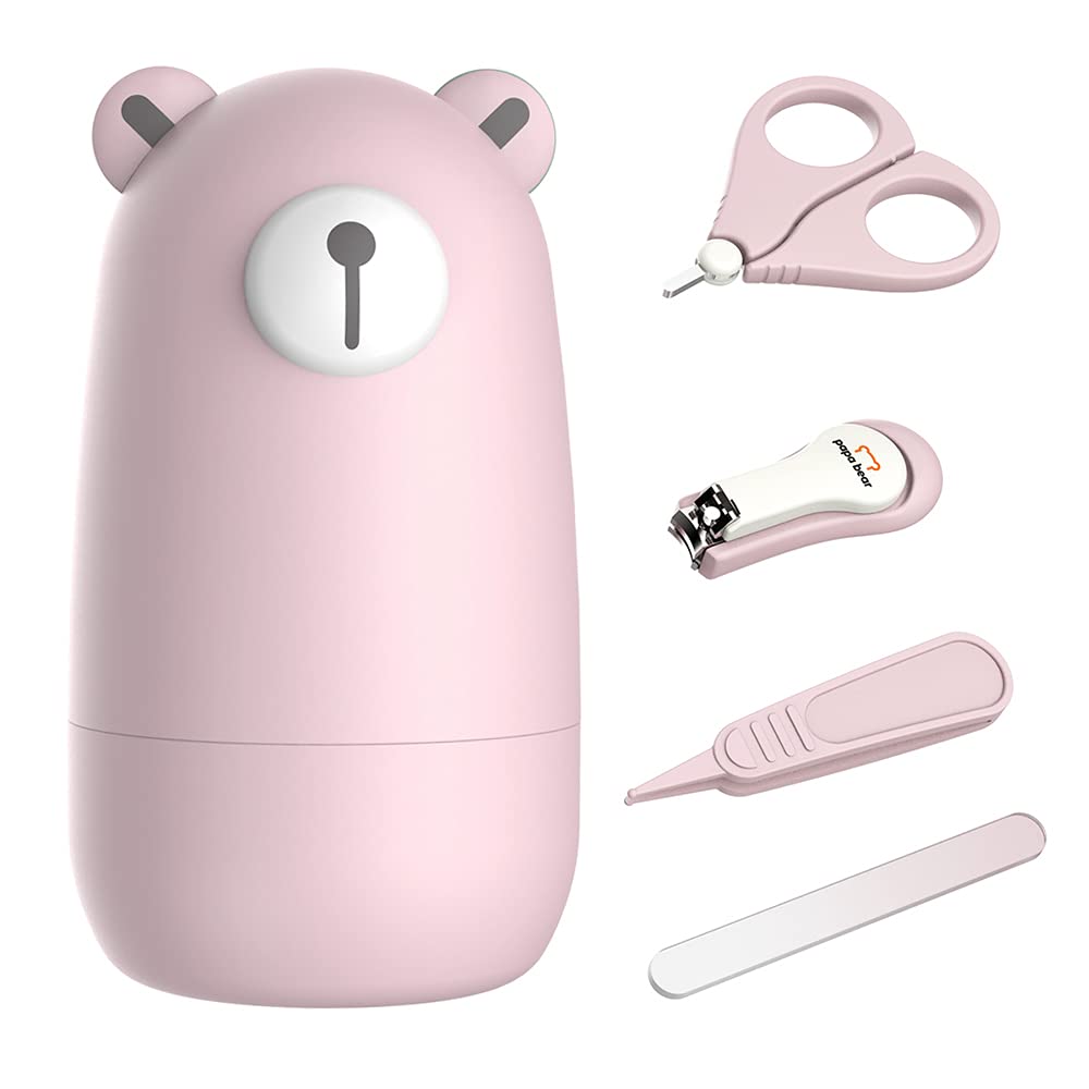 Baby Nail Clippers Set with Cute Case, Infant Fingernail and Toenail File Kit for Newborn Manicure and Pedicure, New Mom Grooming Gift