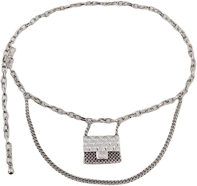 Fashionable Small Metal Waist Bag for Women - Trendy Y2k Mini Belt Bag, Versatile Crossbody & Fanny Pack,Luxury Gold/Silver Accessories (Silver)