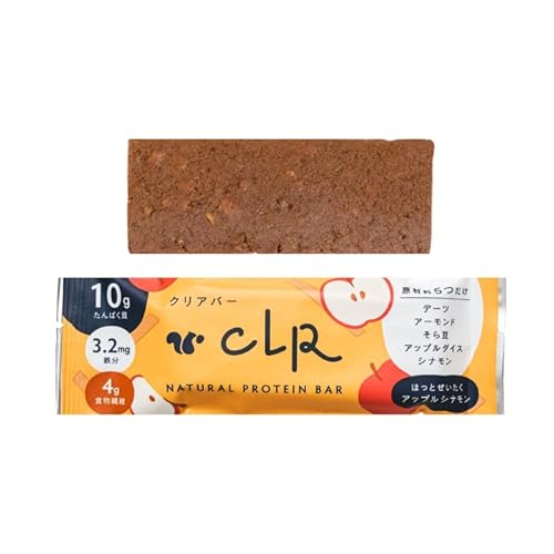 プロテインバー プレミアム スナックミー CLR BAR クリアバー グルテンフリー ヴィーガン 無添加 砂糖不使用 ダイエット ファスティングバー 栄養バー エナジーバー (5本, アップルシナモン)の商品画像（Amazon）