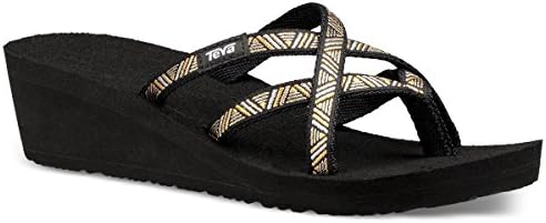 Teva Women's W Mush Mandalyn Wedge Ola 2 Flip-Flop, Agave Black/Metallic, 7 M US