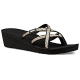 Teva Women's W Mush Mandalyn Wedge Ola 2 Flip-Flop, Agave Black/Metallic, 7 M US