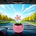 Pink Solar Powered Dancing Swinging Flower Toy Car Dashboard Ornament Home Office Decor Gift Stylish and Popular Practical Solar Kits