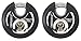 BRINKS - 70mm Commercial Stainless Steel Keyed Discus Padlock, 2-Pack - Stainless Steel Body with Stainless Steel Shackle, Black